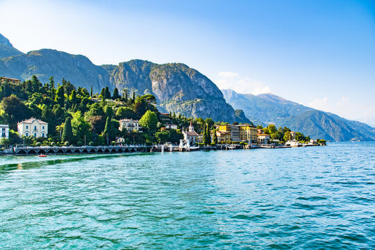 Blick auf das sch&ouml;ne St&auml;dtchen Cadenabbia am Comer See, Italien