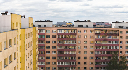 Aerial street view of Paasiku street in Lasnamae, Tallinn.