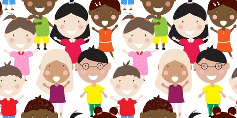 Children illustration for Children's day or birthday party. Vector illustration.