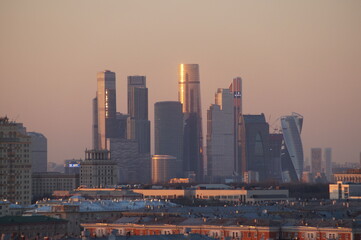 Fototapeta na wymiar Sunset: Moscow city