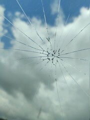 cracked car windshield