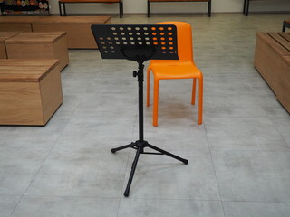 music stand and chairs in a theater, auditorium or opera