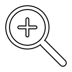 Zoom in outline icon. Magnifying glass vector illustration isolated on white background.