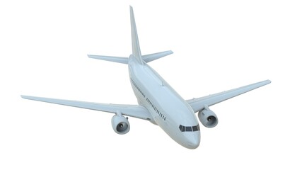 Commercial Passenger Plane in Air on White Aviation Cargo Service