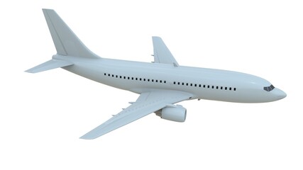 Fototapeta na wymiar Commercial Passenger Plane in Air on White Aviation Cargo Service