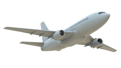 Commercial Passenger Plane in Air on White Aviation Cargo Service