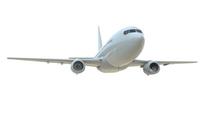Commercial Passenger Plane in Air on White Aviation Cargo Service - obrazy, fototapety, plakaty