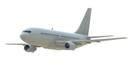 Commercial Passenger Plane in Air on White Aviation Cargo Service