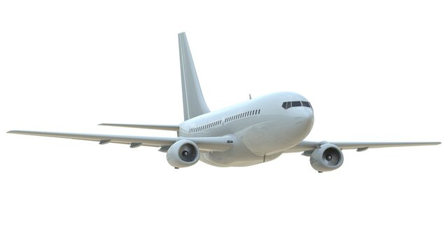 Commercial&nbsp;Passenger Plane in Air&nbsp;on White Aviation Cargo Service
