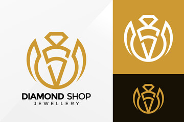 Luxury Diamond Shop Logo Design, Brand Identity logos vector, modern logo, Logo Designs Vector Illustration Template