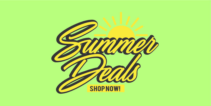 Vector Summer Deals Banner With Shop Now Details 