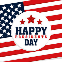 Presiden day greeting card Flag of United States Vector