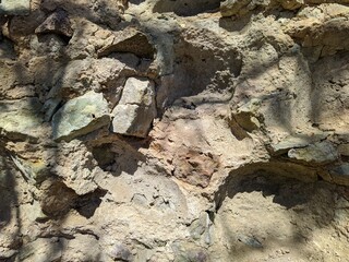 texture of old and destroyed foundation in the daytime
