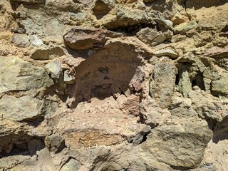 texture of old and destroyed foundation in the daytime