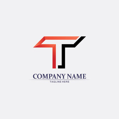 T letter, T logo vector font alphabet design and icon T