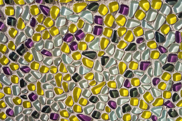 Color glass ceramic mosaic on wall