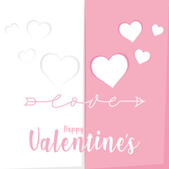 Happy valentines day greeting card Vector illustration