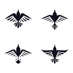 Raven as a logo design. Illustration of a raven as a logo design on a dark background
