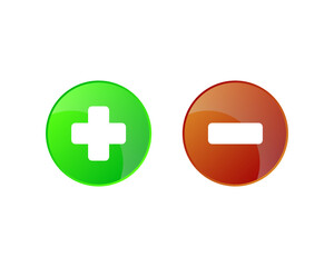 Obraz premium Plus and minus vector icon in modern design style for web site and mobile app