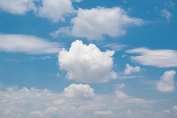 Many small clouds in blue sky.Summer cloudy.White clouds floating in the sky.