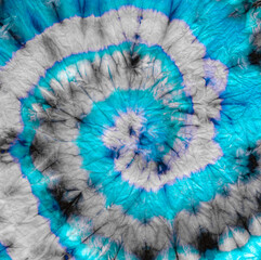 Cyan Tie Dye Spiral Background. Die Peace