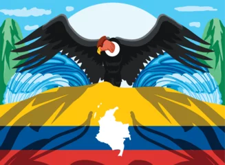 Fototapeten Colombia condor flag © djvstock
