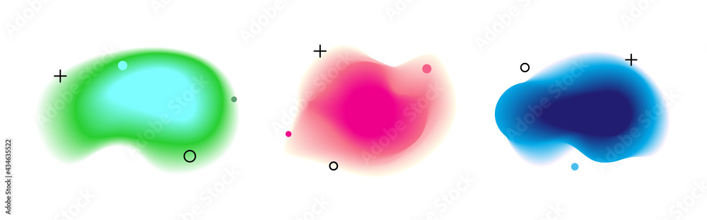Wall mural blob abstract shape organic banner design element. vector fluid round shape liquid amoeba