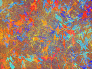 Obraz na płótnie Canvas Multicolored leaves of abstract background with crackle. Digital illustration
