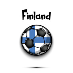 Obraz premium Soccer ball with Finland national flag colors