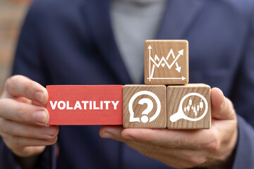 Financial concept of volatility. Investment risk volatile money.
