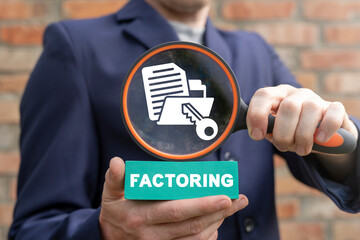 Business concept of factoring. Factor operations financial service.