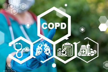 Medical concept of COPD Chronic Obstructive Pulmonary Disease.