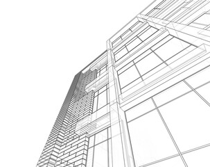 modern building 3d illustration