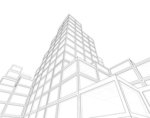 modern building 3d illustration