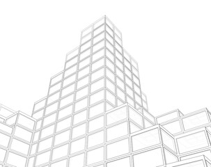 modern building 3d illustration