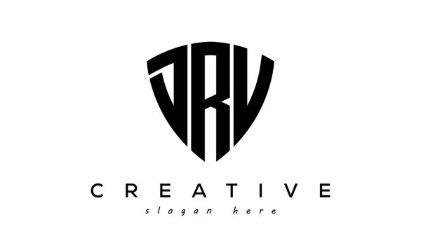 DRV letter creative logo with shield