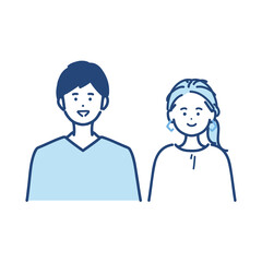 男女のアイコンイラスト素材