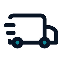 icon courier car using filled line style and blue color