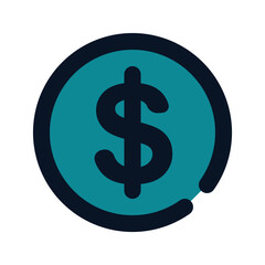 Obraz premium icon currency using filled line style and blue color
