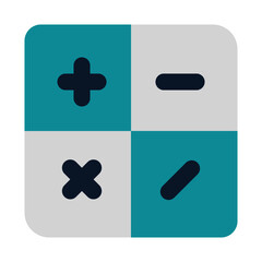 icon calculation using flat style and blue color dominate