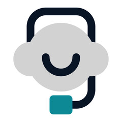 icon helpdesk using flat style and blue color dominate