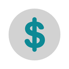 icon currency using flat style and blue color