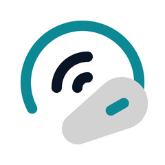 icon earphone wireless using flat style and blue color dominate