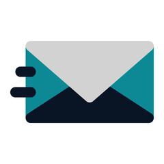 icon mail send using flat style and blue color dominate