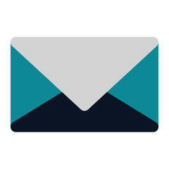 icon new mail using flat style and blue color dominate