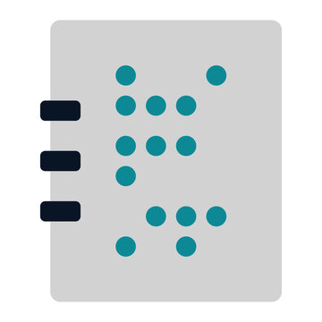 Icon Braille Book Using Flat Style And Blue Color Dominate