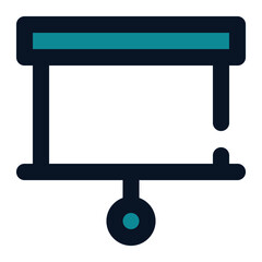 Fototapeta premium icon screen for presentation using filled line style and blue color