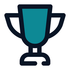 icon trophy for education using filled line style and blue color