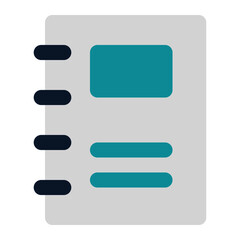 Obraz premium icon notebook for study using flat style and blue color dominate