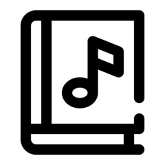 icon book to study music using line style
